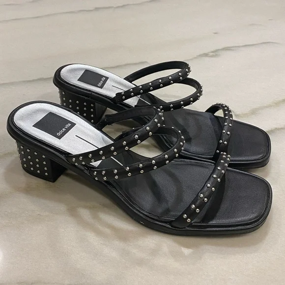Dolce Vita Sandals Size 8.5 Studded Faux Leather - Picture 1 of 15